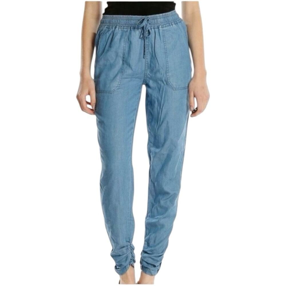 Thread & Supply New Jogger Pants Drawstring Chambray Blue Women’s Size Large